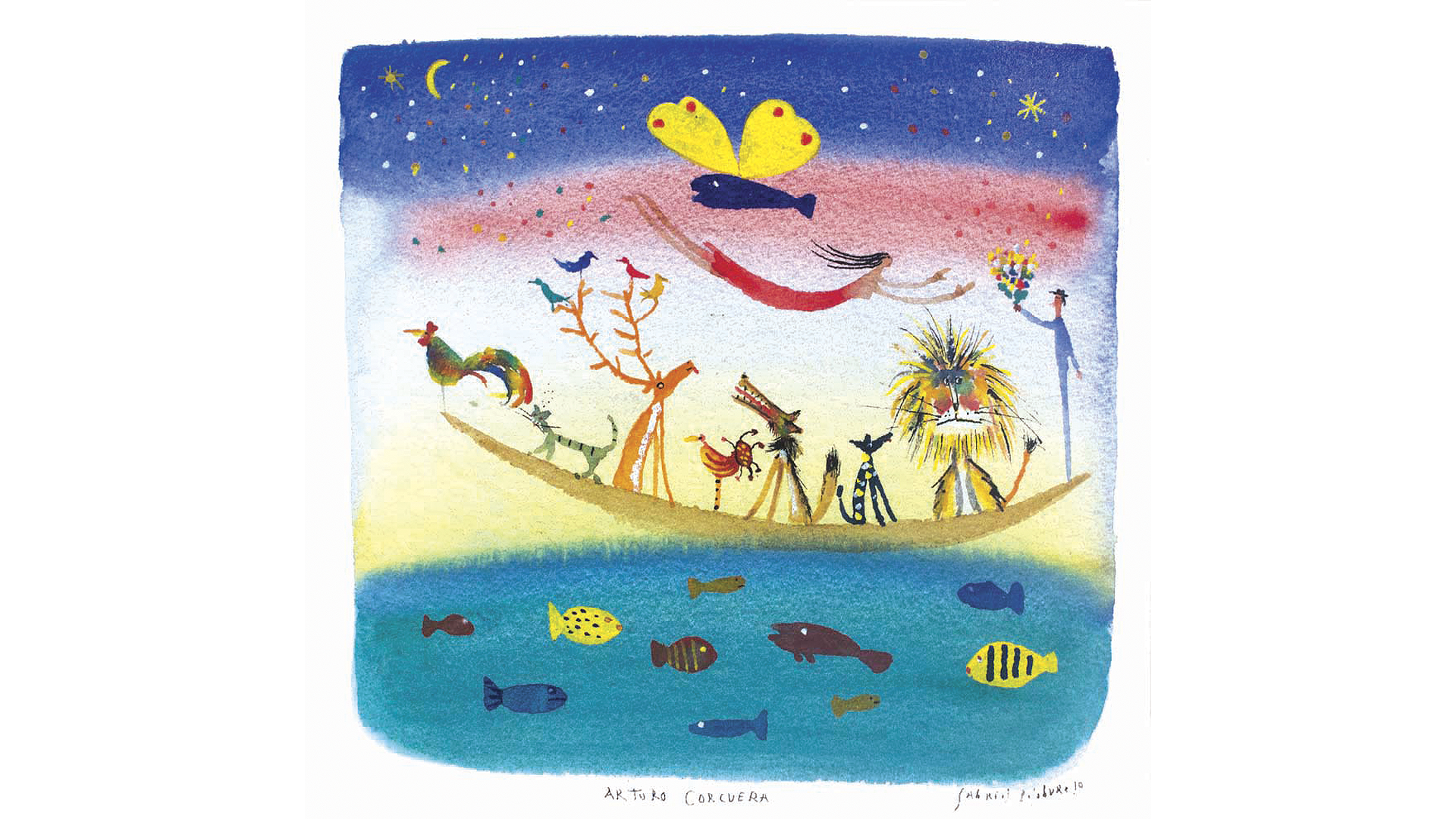 Ilustración de Felix Nakamura para el poemario de Arturo corcuera, Noé delirante